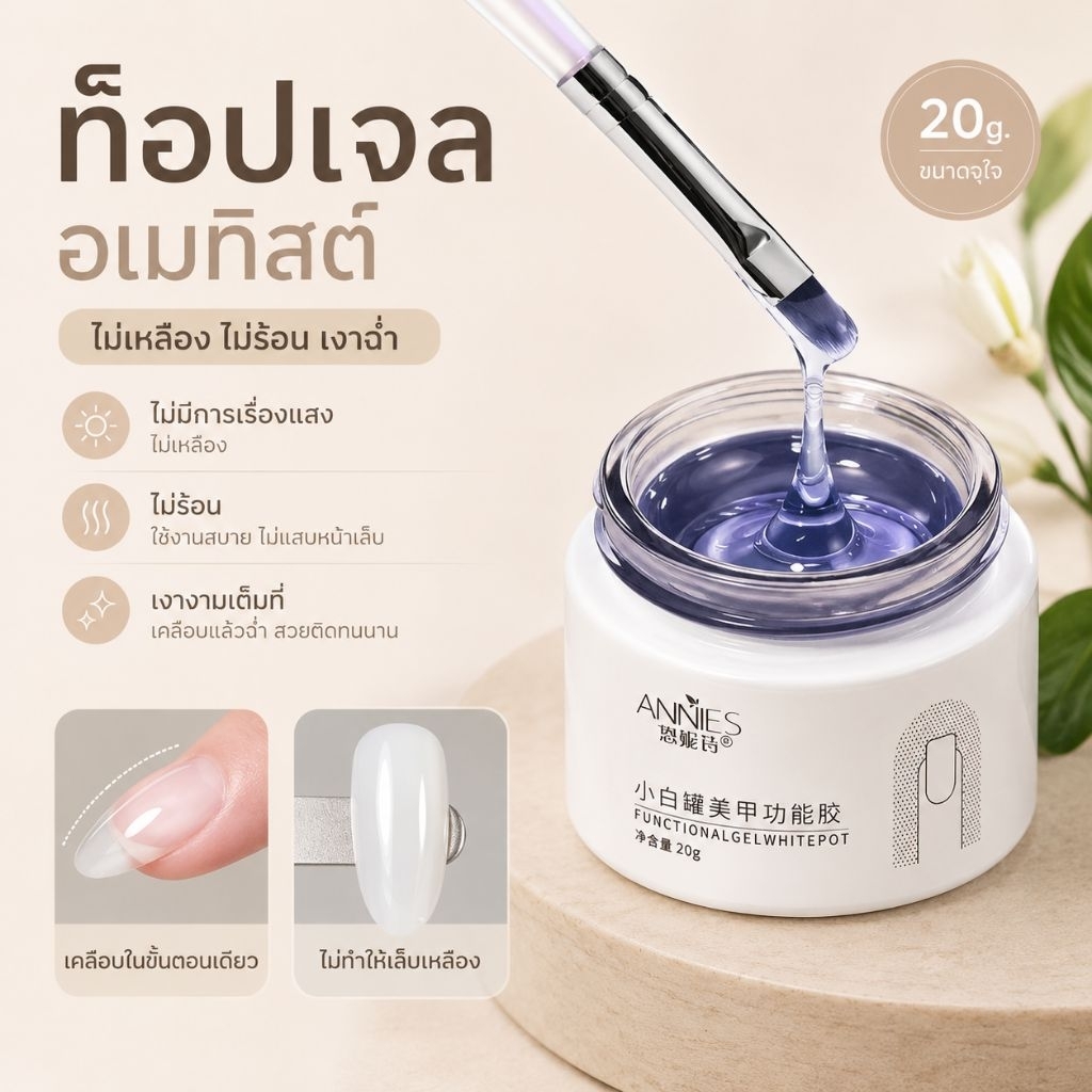จัดส่งทันที ♡ ANNIES | Builder Topcoat | เจลเสริมหน้าเล็บ + ท็อปโค้ทในตัว (ไม่ร้อนเล็บ)