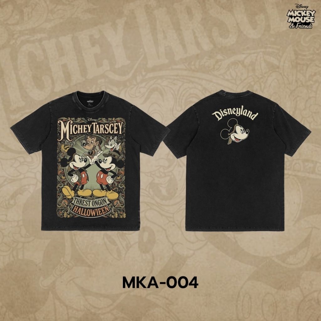 เสื้อ Disney ลาย Mickey mouse สีดำเฟด ลิขสิทธิ์แท้ ( MKA-004 )