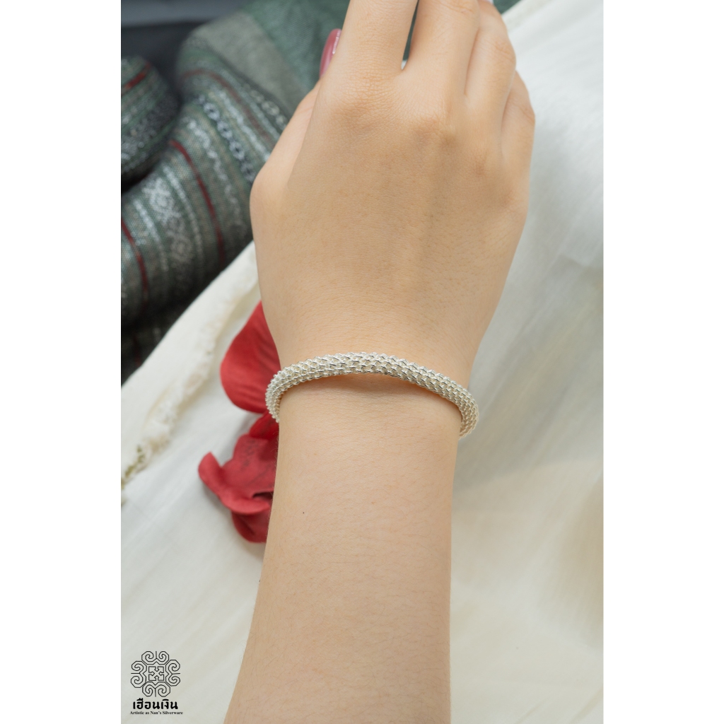 กำไล “สานเงินถัก” 🤍 งานสานละเอียด รับประกันสินค้า 16.7g (แจ้งไซส์ข้อมือทางแชทร้านค้า)