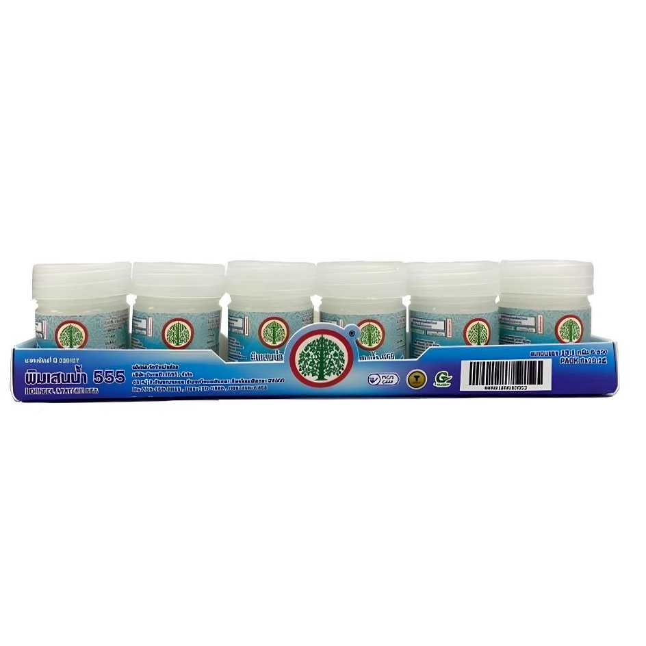 Rup Tonpho Brand (พิมเสนน้ำ555 ตรารูปต้นโพธิ์8g*6ขวด) แก้ลมวิงเวียน หน้ามืด ตาลาย บรรเทาอาการคัดจมูก