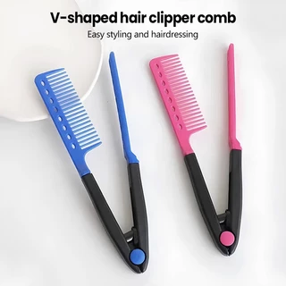 หวีจัดแต่งทรงผมแบบคลิปรูปตัววี หวีดัดผมตรง แปรงหวีผมตรง hair straightening comb มี 4 สีให้เลือก