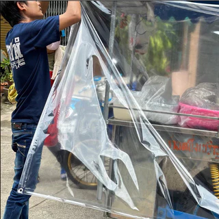 พลาสติกใส ผ้าใบใส ผ้าใบกันแดดกันฝน ผ้าใบกันแดดฝน กันน้ำกันฝน100% ผ้าใบกันเเดดกันฝน ผ้าพลาสติกใส กันลม มีให้เลือก 3 ขน