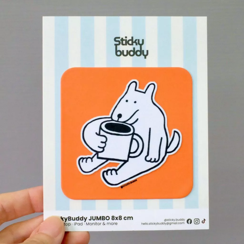 StickyBuddy CoffeePaws ที่เช็ดหน้าจอแบบติดได้ Jumbo Size thumbnail 3