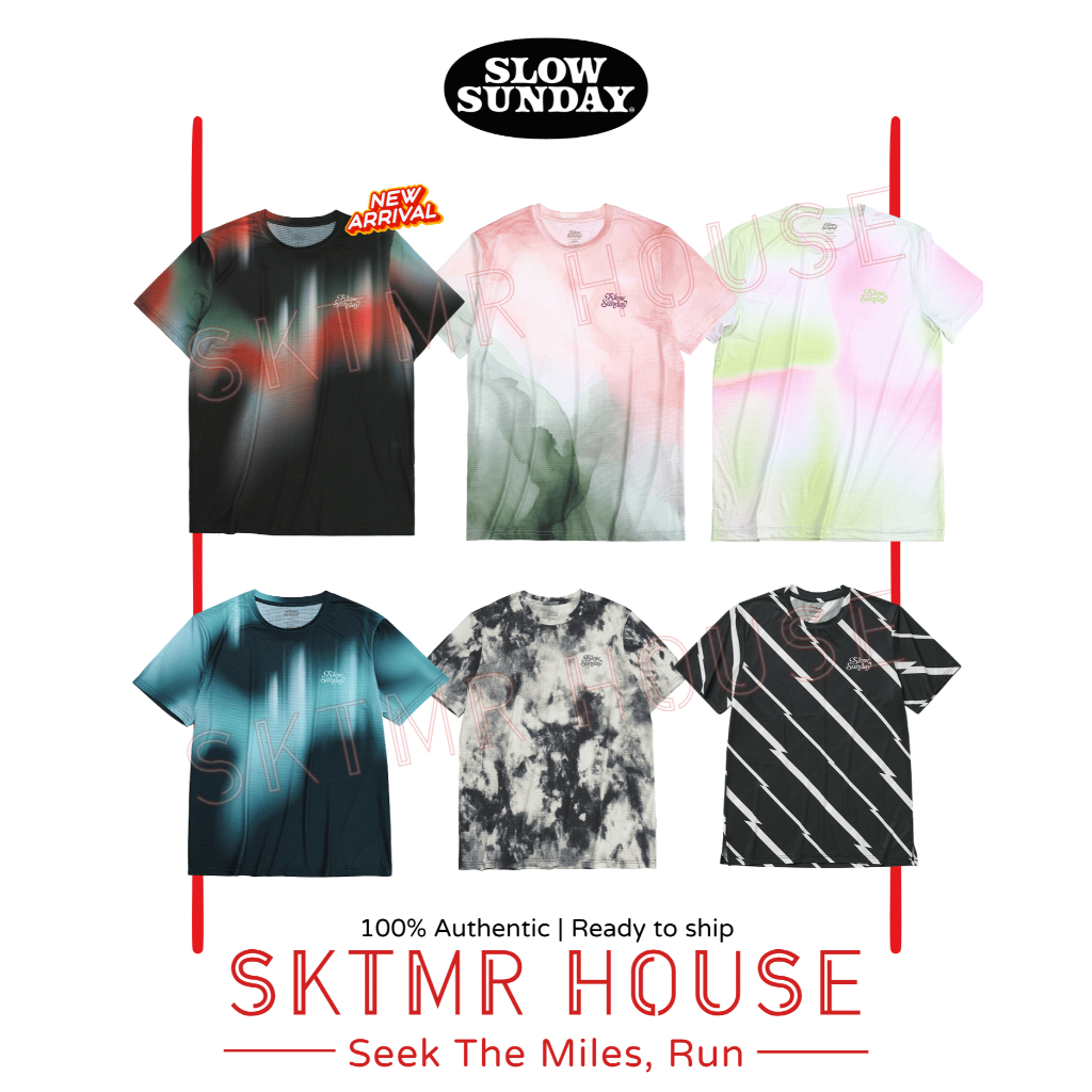 [พร้อมส่ง] Slow Sunday - T-Shirt  เสื้อวิ่งแขนสั้น Tie Dye / Victory Mint  / Bolt / Sunny Lime
