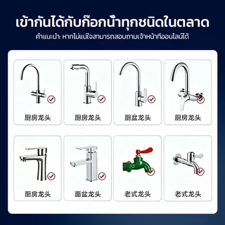 เครื่องกรองน้ำก๊อกสำหรับใช้ในบ้าน ตัวกรองก๊อกน้ำในครัว ใช้ไส้กรองเซรามิกที่ล้างทำความสะอาดได้ ขจัดสิ่งเจือปนและคลอรีน ติ
