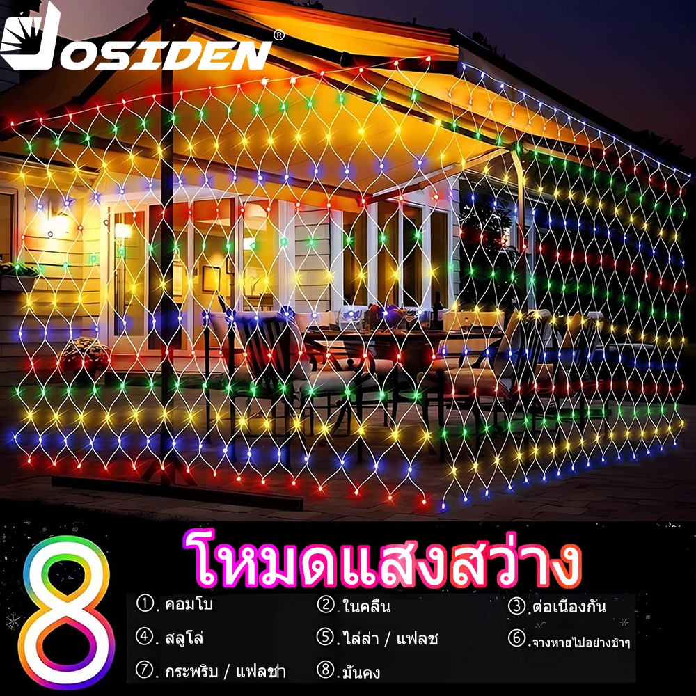 220V ไฟตาข่ายกันน้ำกลางแจ้งไฟคริสต์มาสไฟนางฟ้าไฟ LED String ตกแต่ง สวน หน้าต่าง