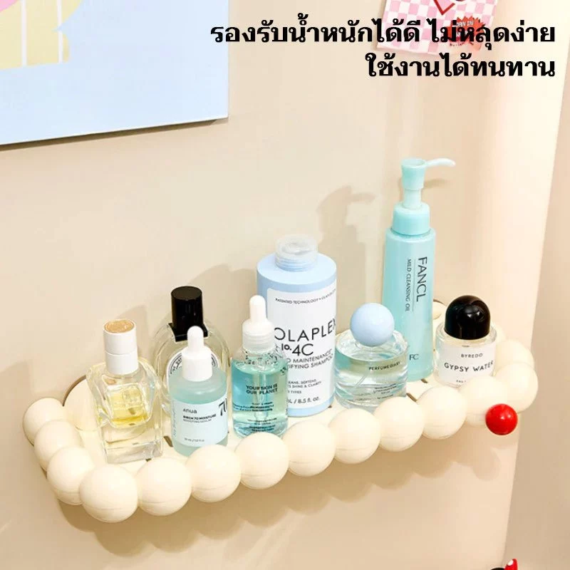 ชั้นวางของติดผนัง เข้ามุม สำหรับห้องน้ำ ติดตั้งแบบไม่ต้องเจาะ thumbnail 4