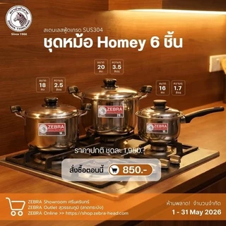 ZEBRA ชุดหม้อ 6 ชิ้น 16/18/20 ซม. รุ่น Homey 1800510