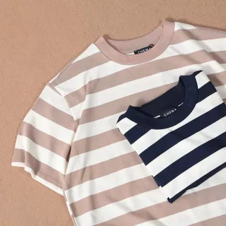 CHEWA Benny Stripe Tee - เสื้อคอกลมลายริ้ว - 8265-1,8265-2