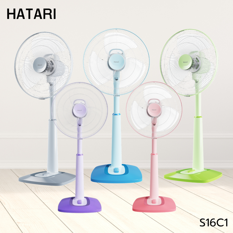 HATARI พัดลมเคลื่อนที่ พัดลมปรับระดับ รุ่น S16C1 (ขนาด 16 นิ้ว)
