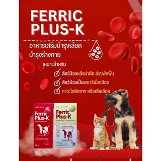 Ferric Plus-K ชนิดเม็ด/ชนิดน้ำ อาหารเสริมวิตามินบำรุงเลือดและสุขภาพ สำหรับสุนัขและแมว
