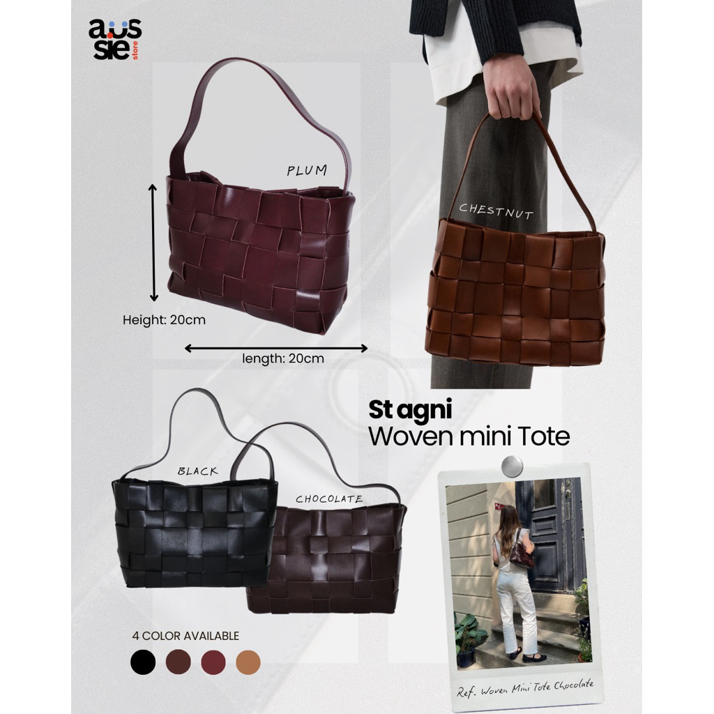 ❤️‍🔥พรีออเดอร์❤️‍🔥กระเป๋า St-agni Woven Mini Tote