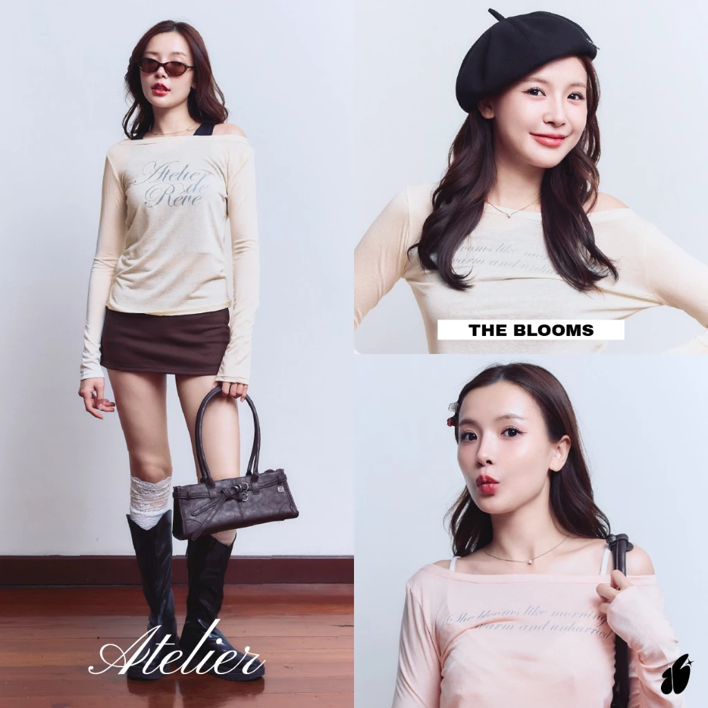 MATCHBOX เสื้อแขนยาวปาดไหล่ Off-Shoulder Long Sleeve Top