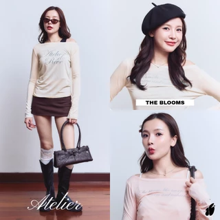 MATCHBOX เสื้อแขนยาวปาดไหล่ Off-Shoulder Long Sleeve Top