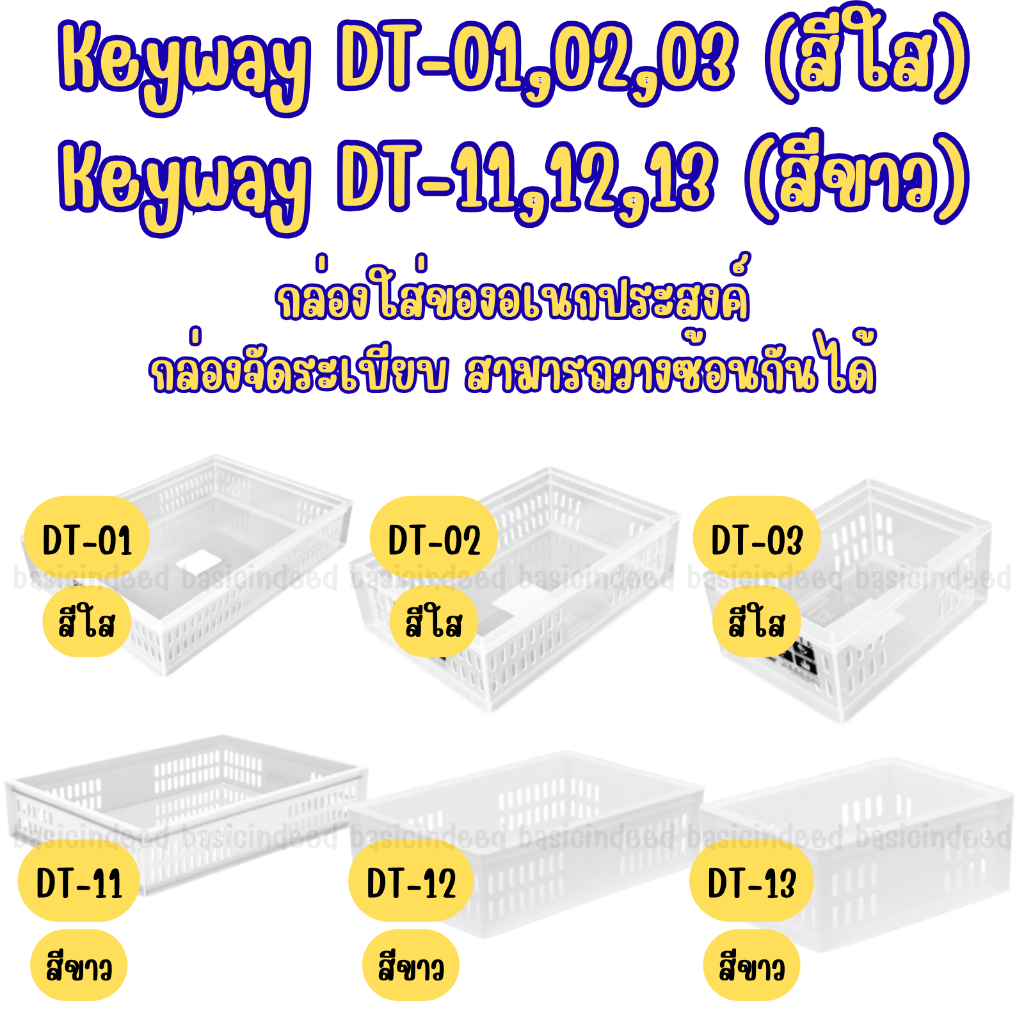 Keyway ตะแกรงอเนกประสงค์ ถาดพลาสติกใส่ของ ถาดจัดระเบียบ ซ้อนได้ DT-01 DT-02 DT-03  DT-11 DT-12 DT-13