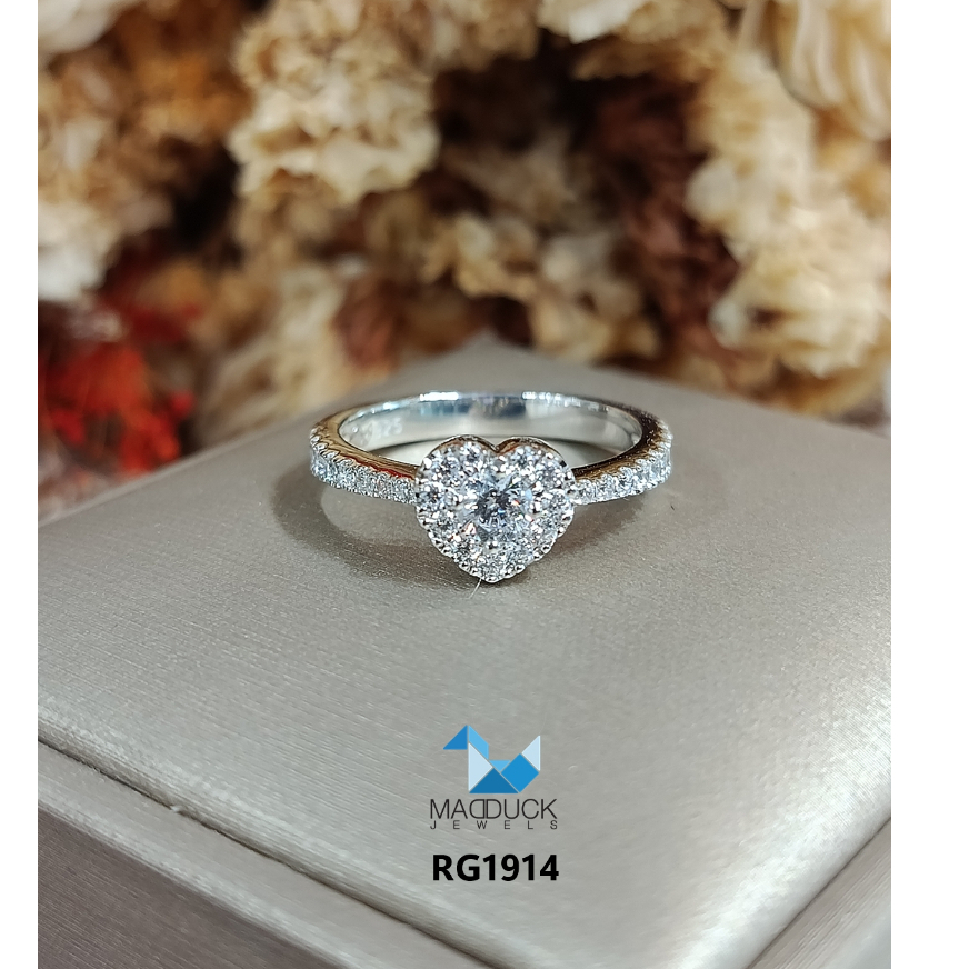 Madduckjewels แหวนเงินแท้ 925 CZ / โมอิส (Moissanite) /