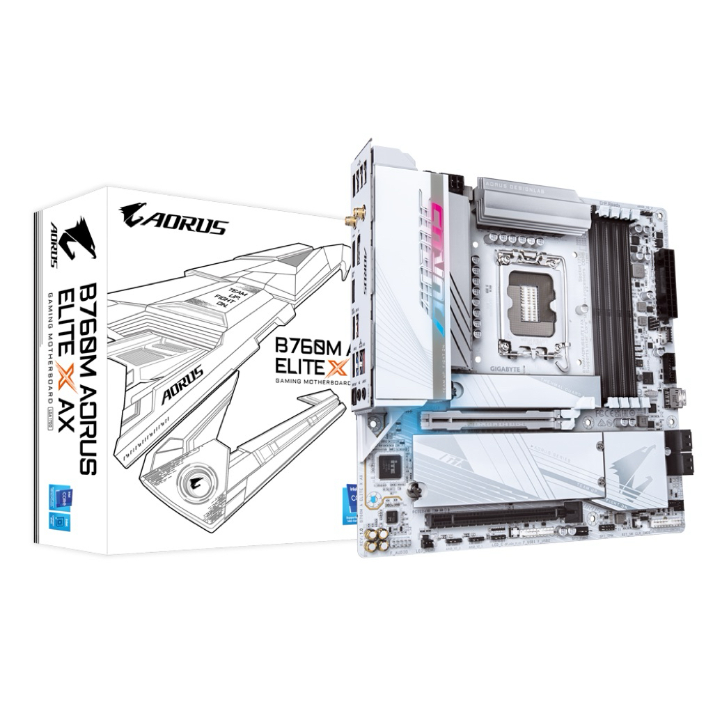 MAINBOARD (เมนบอร์ด) 1700 GIGABYTE B760M AORUS ELITE X AX WIFI (DDR5) ประกันศูนย์ไทย พร้อมส่ง