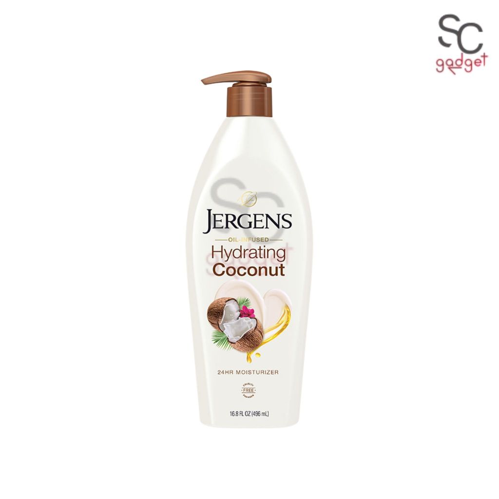 Jergens oil-infused hydrating coconut 24H moisturizer 496ml.