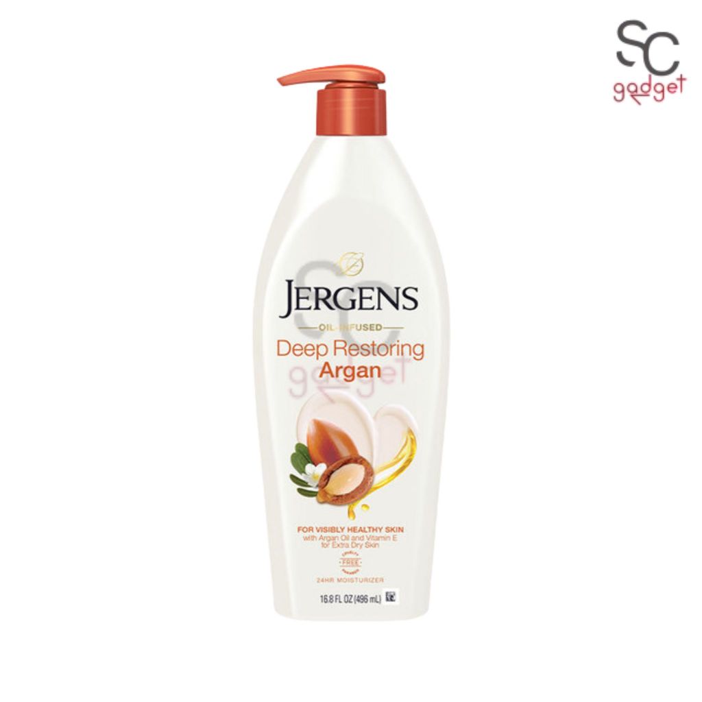 Jergens oil-infused deep restoring argen 24H moisturizer 496ml.