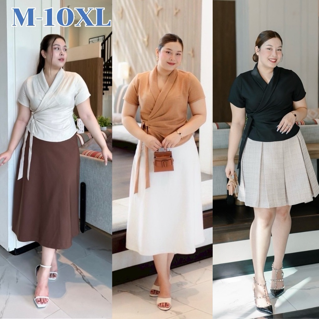 เสื้อผูกเอว ใส่แล้วผอมมาก มี5สี ถึงอก56  รุ่น Mada