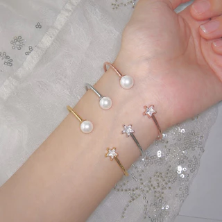 Socrush.bkk | STAR PEARL CUFF bracelet | SB-110 | กำไลข้อมือ ดาว มุก