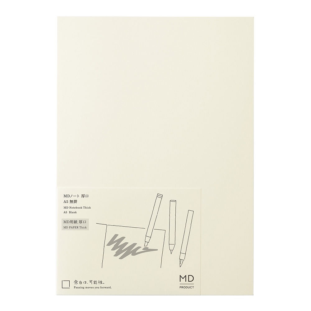 MD Notebook Thick A5 Blank (D15350006) / สมุด MD ขนาด A5 รุ่นกระดาษหนา แบบไม่มีเส้น แบรนด์ MIDORI จากประเทศญี่ปุ่น