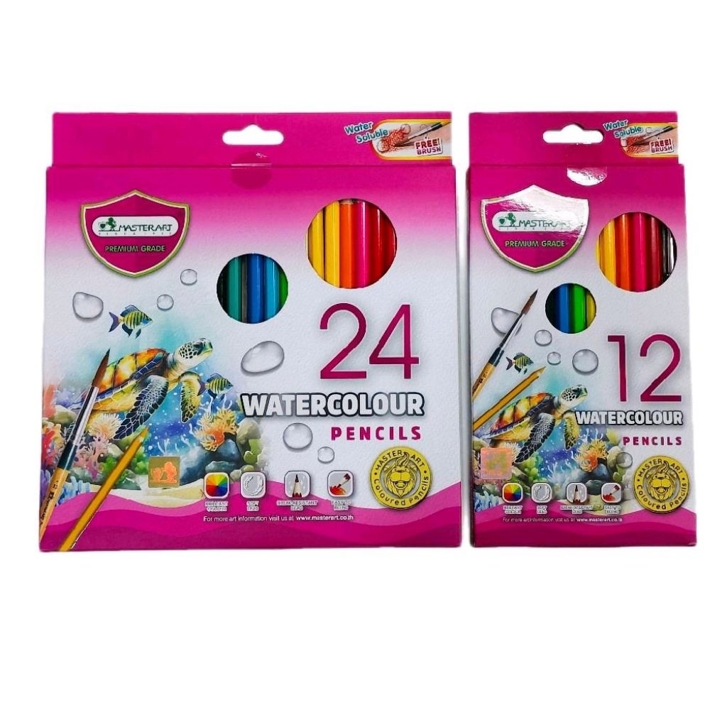 1 กล่อง สีไม้ระบายน้ำ Master Art สีสดใส ใช้งานได้ทั้งสีไม้และสีน้ำ
