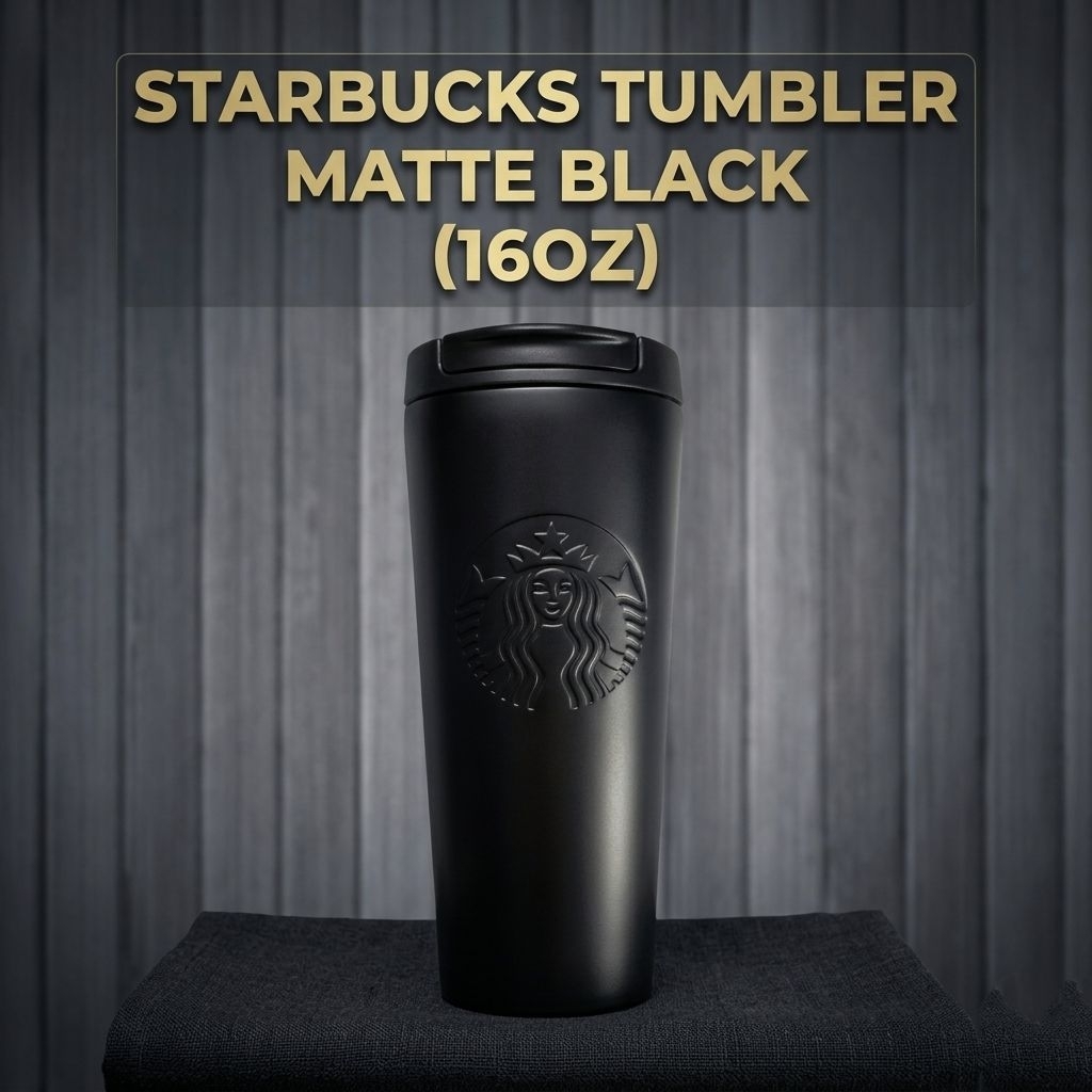 Starbucks Tumbler สแตนเลส สีดำด้าน 16oz (Matte Black)
