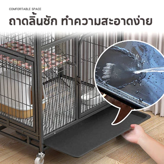 🐱Paws Hut คอนโดแมว กรงแมวขนาดใหญ่ กรงแมว กรงแมว4ชั้น ขนาดใหญ่ พับได้ มีชั้นลอยพร้อมบันได แผ่นเหล็กเสริมแรง