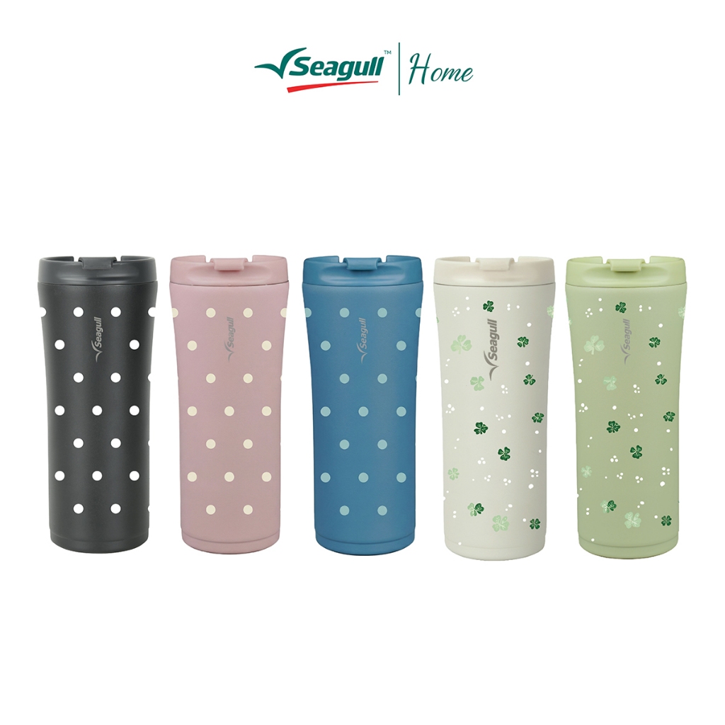 Seagull แก้วน้ำสุญญากาศ มินิมอล 0.5 ลิตร (พิมพ์ลาย) ลายใหม่ล่าสุด เก็บร้อน-เย็น พกพาสะดวก ใส่ช่องแก้วในรถได้