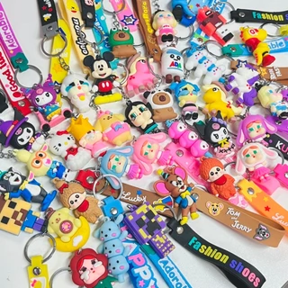 พวงกุญแจ แพ็ค 6ชิ้น คละลาย ลายน่ารักๆ การ์ตูนหลากหลายแบบ มีมากกว่า 200ลาย พร้อมส่ง