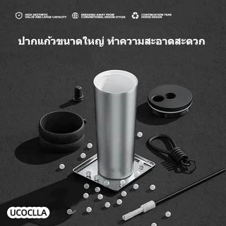 แก้วเก็บความเย็น 316 สแตนเลส เคลือบเซรามิค แก้วกาแฟ ถ้วยน้ำความ ขนาดจุขนาดใหญ่ 710 มล พร้อมหลอด