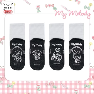 (ขอบิลเบิกรร.ทักแชท)(6คู่ขึ้นไปคู่ละ38)ถุงเท้าลายลิขสิทธิ์ Happi by Carson ลาย Mymelody ข้อสั้นมีกันลื่น