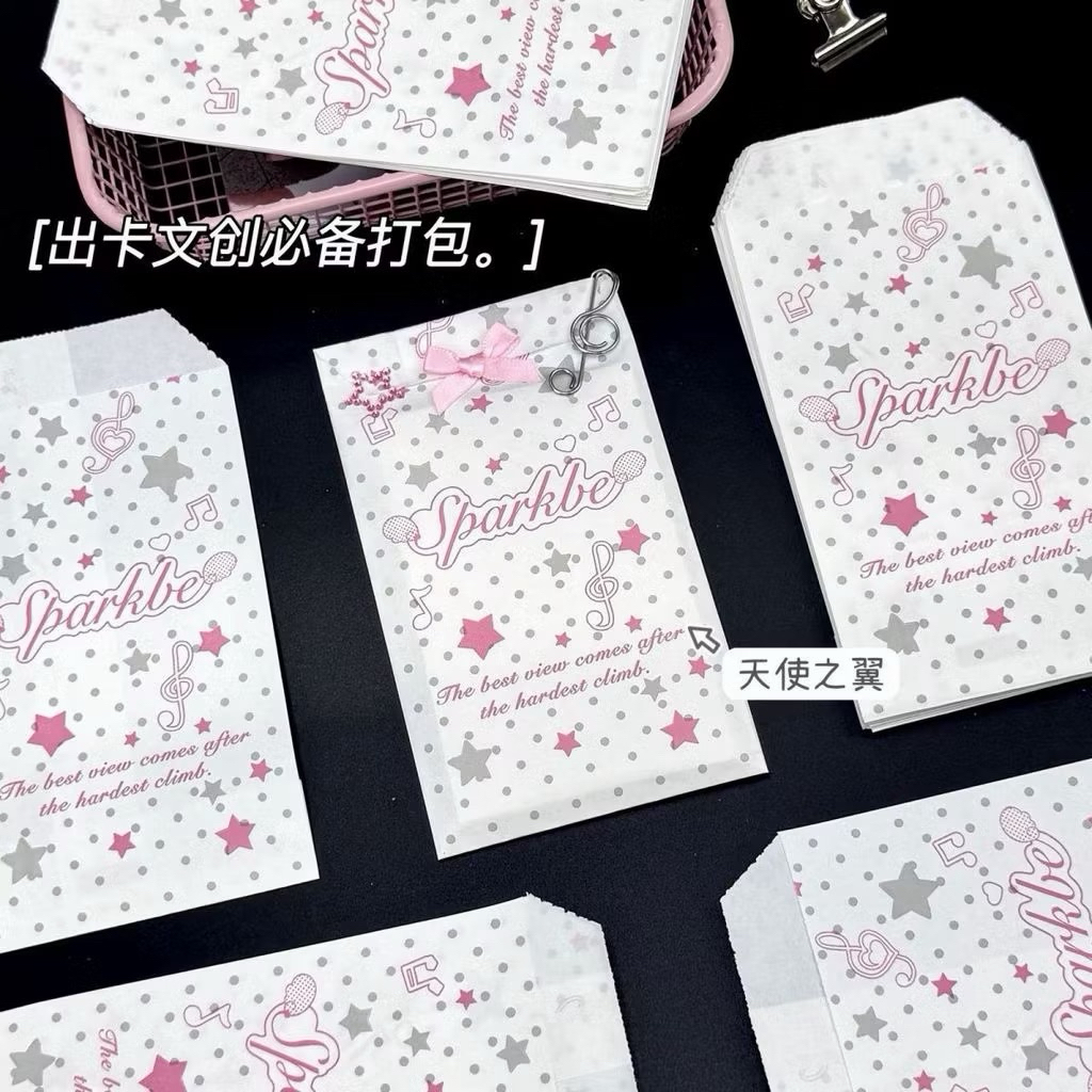 💖💫พร้อมส่ง!ซองกระดาษ pokhadot แพค10ชิ้น คละลายกระต่าย ดาว ขนาด8*13cm