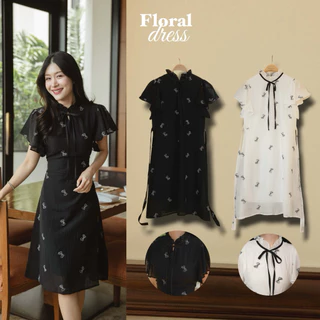 Floral dress ผ้ามีtexure น่ารัก🎀