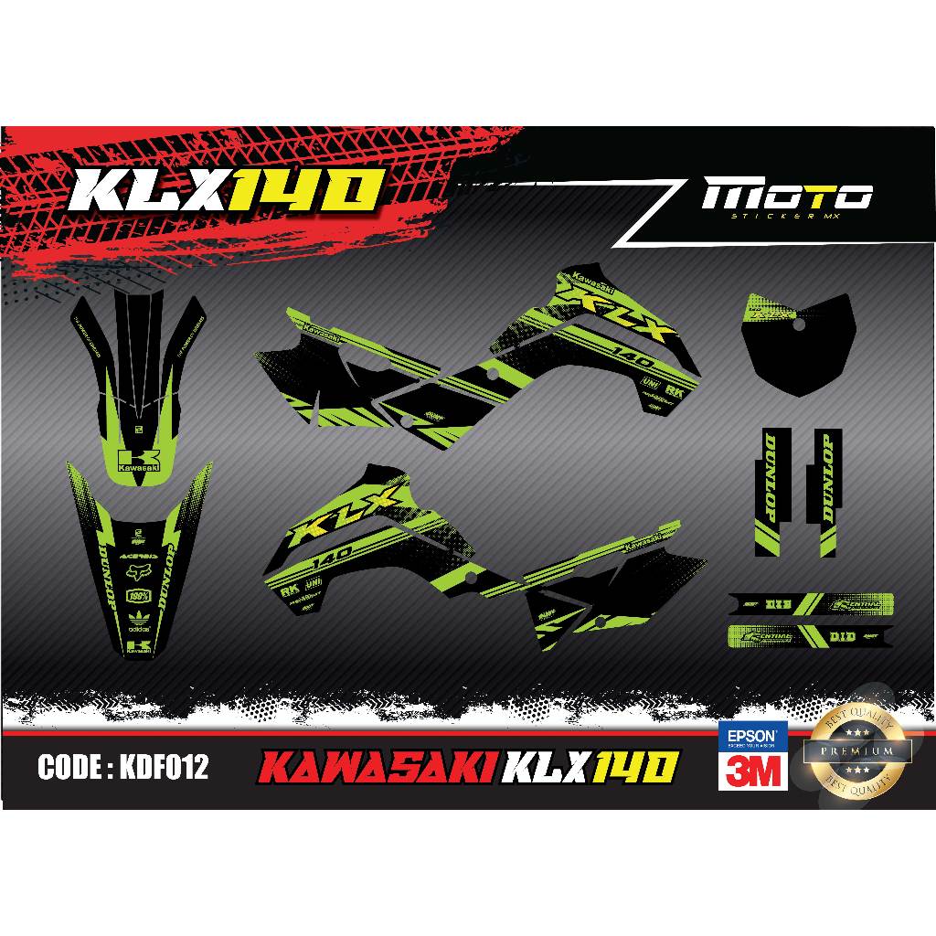 สติ๊กเกอร์ KLX140 L/RF Kawasakiทั้งคัน สติ๊กเกอร์เคลือบเงา สุดคุ้ม