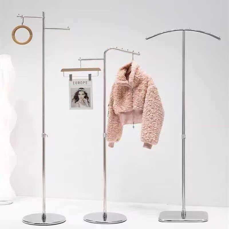 COD ราวแขวนเสื้อผ้า สแตนเลสตั้งพื้นเดี่ยว รุ่นยอดนิยม 110-180cm ปรับสูงต่ำได้ ราวแขวนเสื้อผ้าไลฟ์สด ทนทาน สําหรับบ้าน