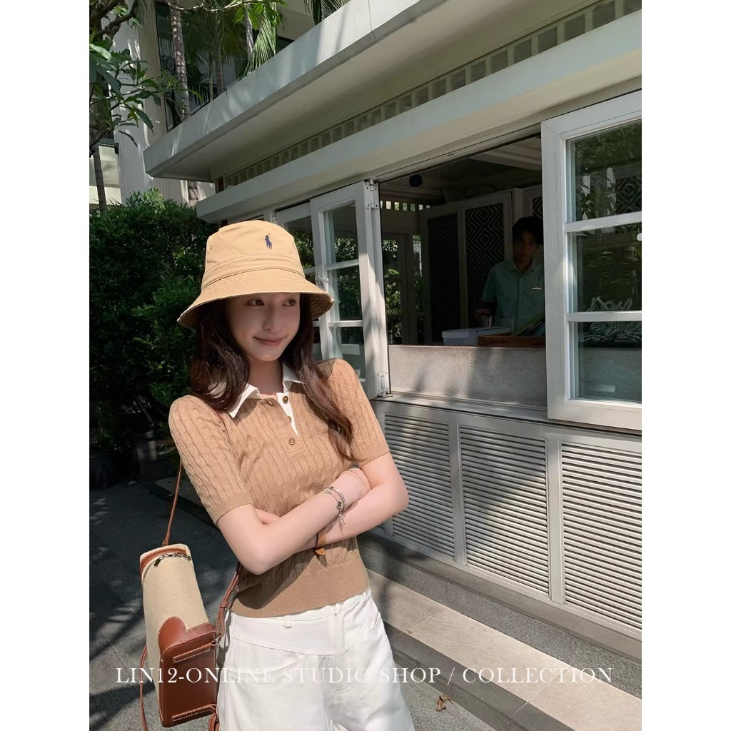 GAKKI รุ่น 3451# เสื้อไหมพรมคอปก POLO ลายเคเบิล สไตล์ Old Money ทรงสวยแมทช์ง่าย ผ้าไหมพรมเนื้อนุ่ม (พร้อมส่ง)