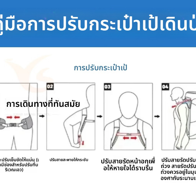 กระเป๋าเป้เดินทาง แบบสะพายไหล่ เป้สะพายหลัง พร้อมหูหิ้ว กระเป๋าเป้สะพายหลังกลางแจ้งกันน้ํา