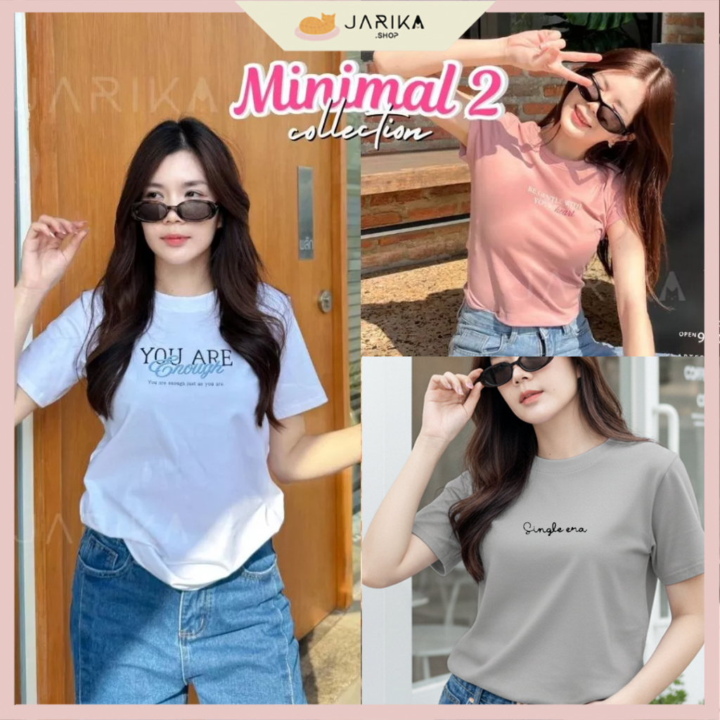 Jarikashop - เสื้อยืดลาย Minimal ( งานป้าย.. Jarika ) ( จ181 ) ( 2/2 )