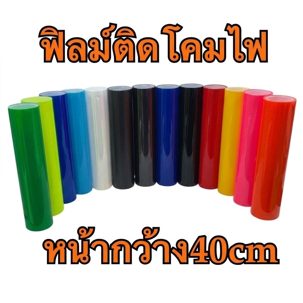สติ๊กเกอร์ใสกันรอย  ฟิล์มติดโคมไฟ3ชั้น หน้ากว้าง40cm.