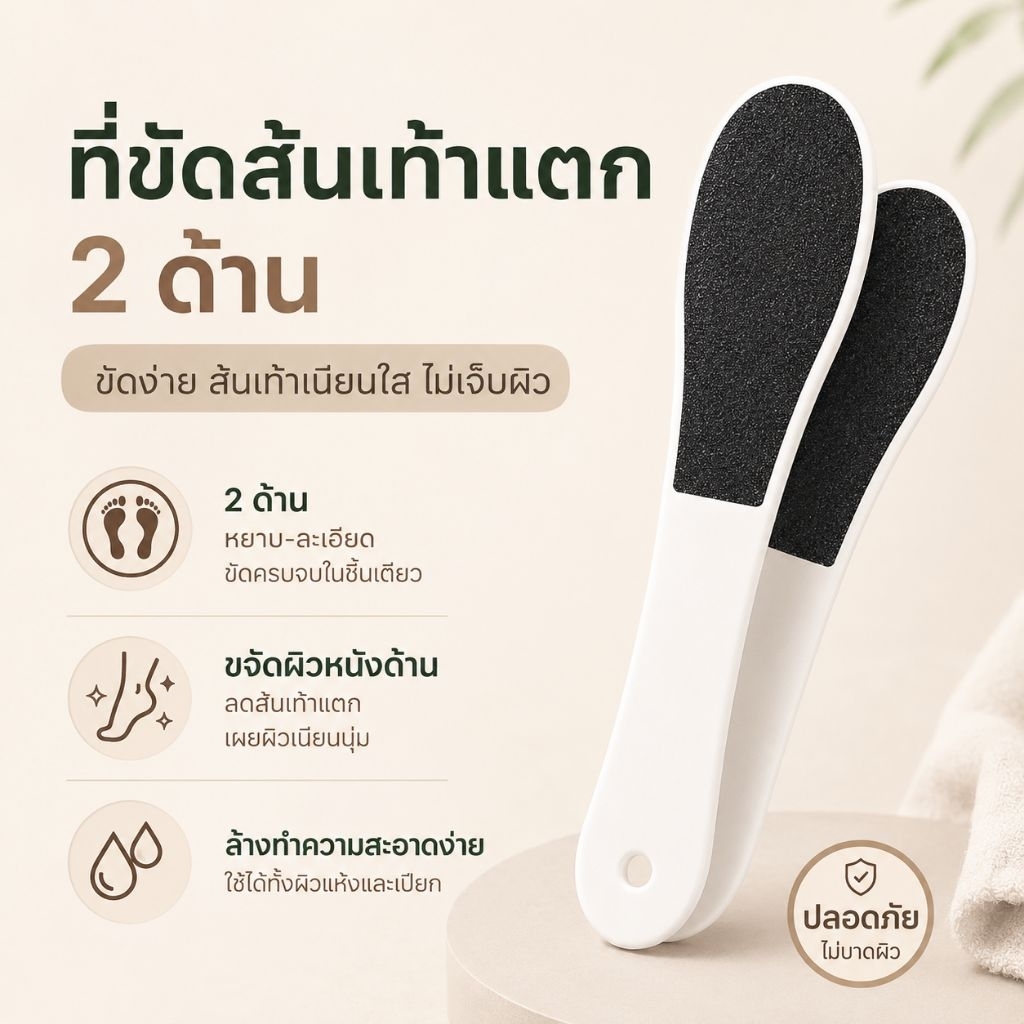 ที่ขัดส้นเท้า แปรงขัดส้นเท้า ด้ามพลาสติก  ขนาด 23.5 cm – โปรปัง