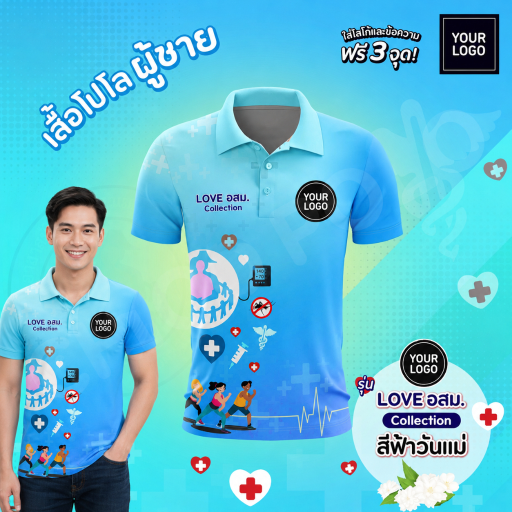 Chico Polo เสื้อโปโล เสื้อโปโลราชการ ทรงผู้ชาย รุ่น สถิตนิรันด์ สีดำ (พิมพ์โลโก้หน่วยงานได้)