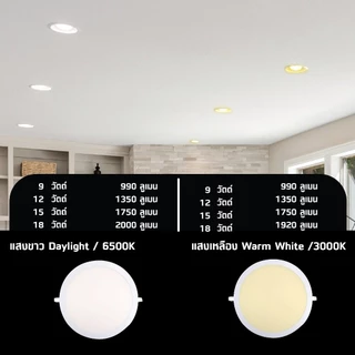 Racer โคมไฟดาวน์ไลท์ฝังฝ้า นาโน-ดี แอลอีดี แบบกลม แสงขาว , แสงเหลือง Downlight Nano-D Daylight , Warm White