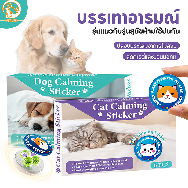 สติ๊กเกอร์ระเบิดลูกปัด บรรเทาความเครียดสำหรับสัตว์เลี้ยง น้ำมันหอมระเหยจากพืช บรรเทาอารมณ์ของแมวและสุนัข
