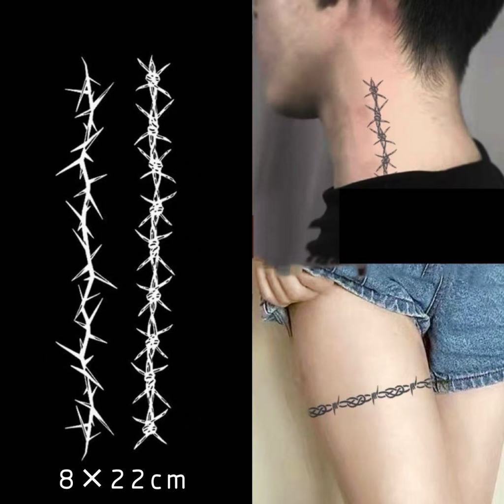 ส่งCODในไทย📦Magic Tattoo สติ๊กเกอร์สักเถาหนามเหมือนสักจริง กันน้ำ ไม่เจ็บผิว ติดทนนาน15 วัน