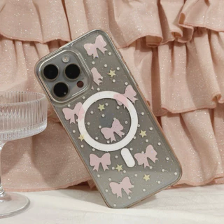 Luvcombo.official - Starly Ribbon Case เคสแม่เหล็ก เคสmagnet magnetic case เคสลายโบว์ เคสลายดาว