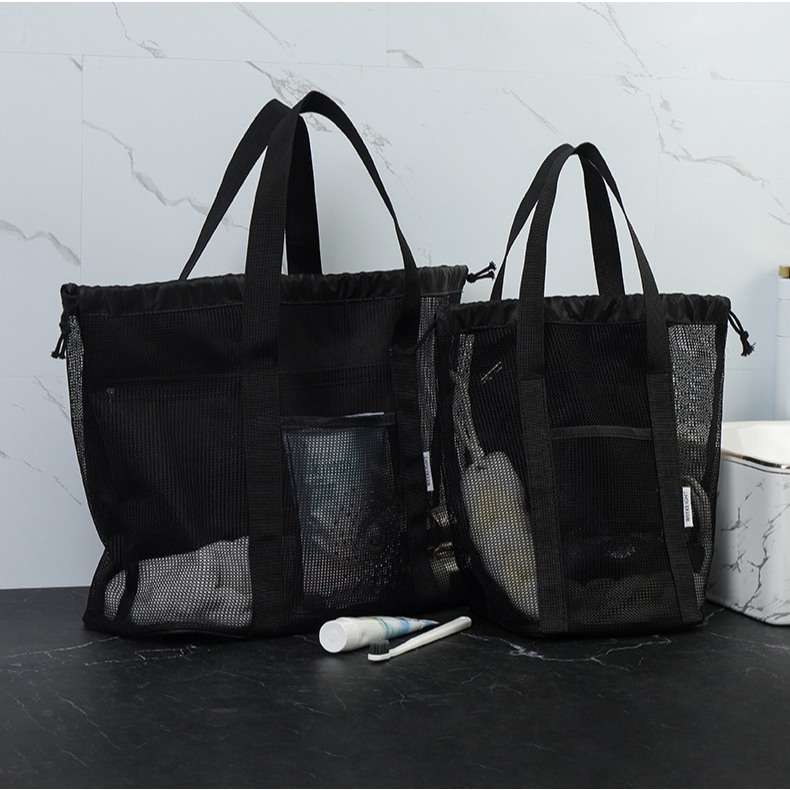 ShopAt.Two[BG6809] กระเป๋าตาข่าย แบบพกพาความจุขนาดใหญ่