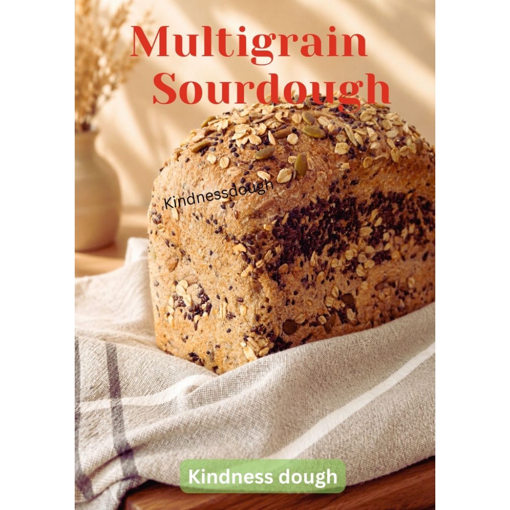 Whole Wheat Sourdough (600g +-)#ขนมปังซาวโดว์โฮลวีท#ขนมปังโฮลวีท#ขนมปังยีสต์ธรรมชาติ#Multigrain Sourdough