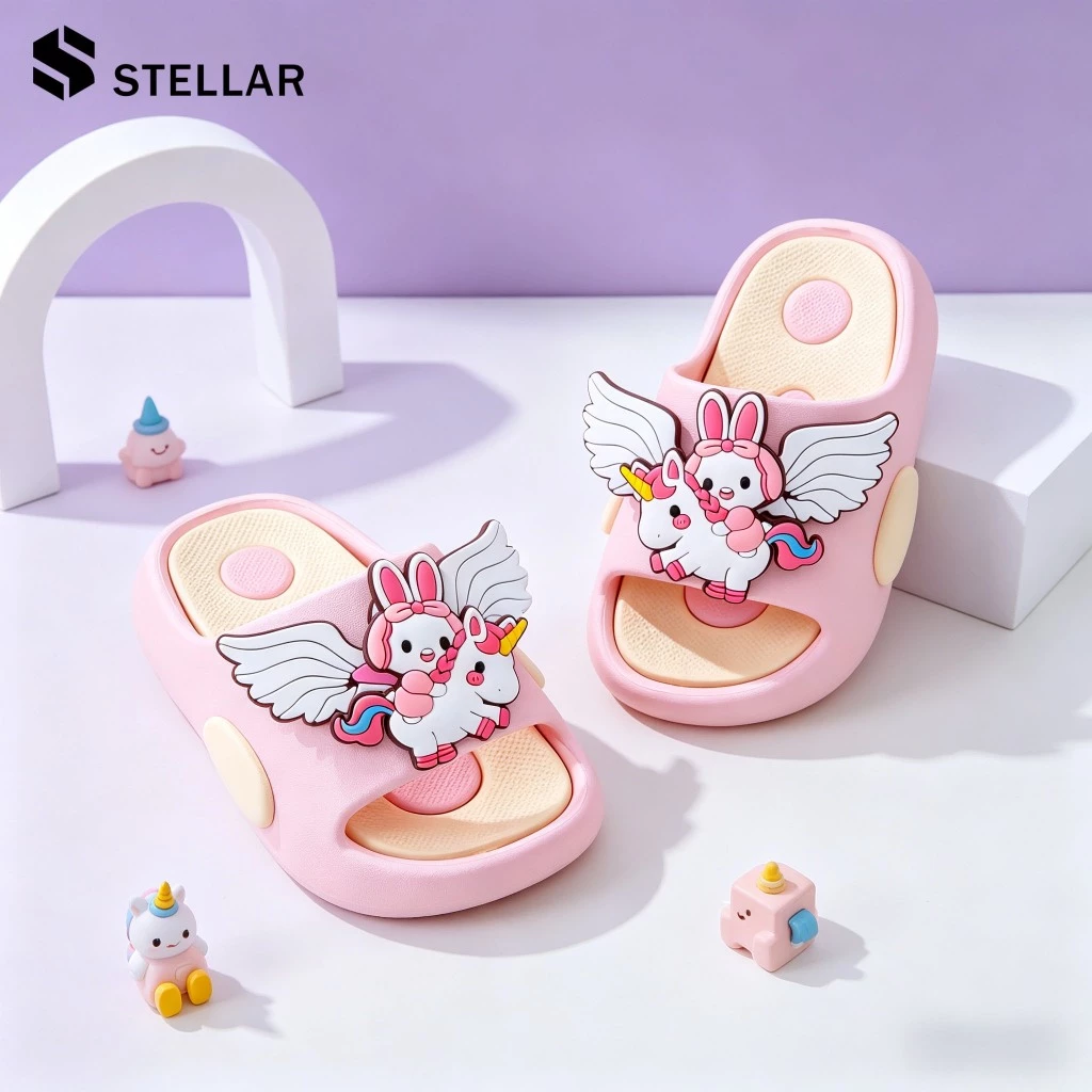 🌸พร้อมส่ง🌸STELLAR รองเท้าแตะสำหรับเด็ก ลายน่ารักๆ พื้นนิ่ม ระบายอากาศ ด้านล่างนุ่มลื่น ขนาด 24-35
